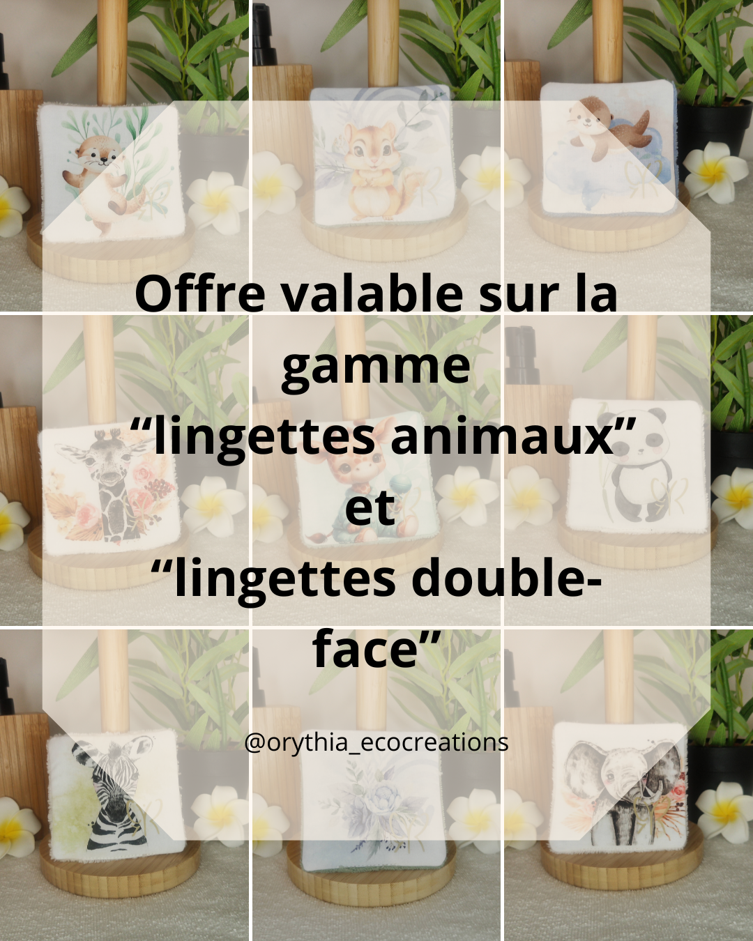 LINGETTES lavables bambou 🌿 – REVERSIBLES & zéro déchet