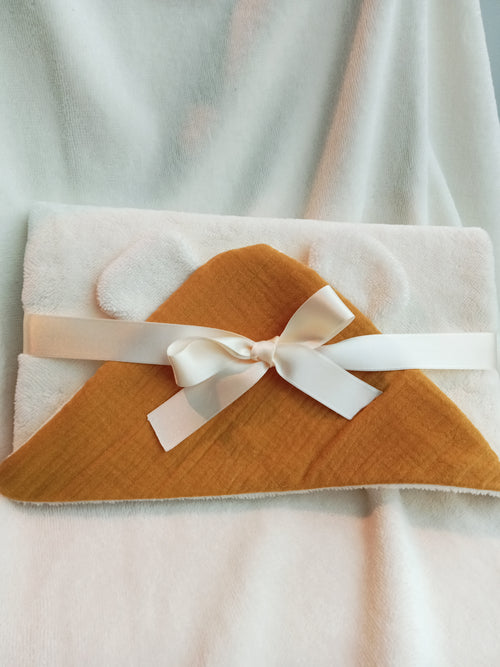 A - CAPE de bain BB  WRAP - L'INCONTOURNABLE Classique - Bambou - sortie/Serviette de bain - Naissance