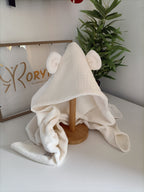 A - CAPE de bain BB  WRAP - L'INCONTOURNABLE Classique - Bambou - sortie/Serviette de bain - Naissance