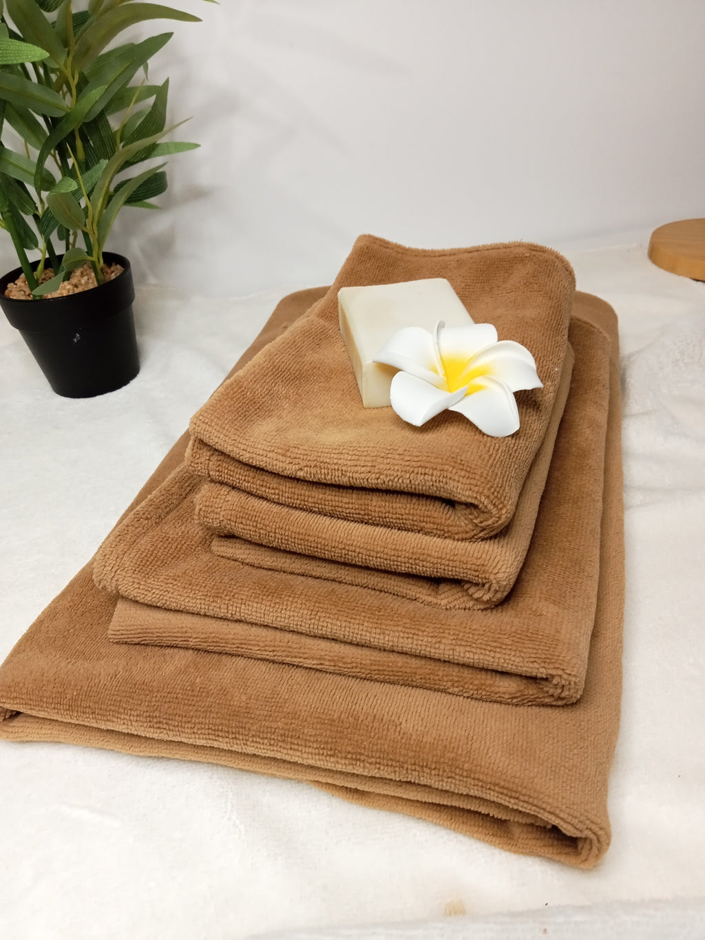 A - LOT Serviettes Bambou - salle de bain - Adultes - lots de 4 serviettes différente taille