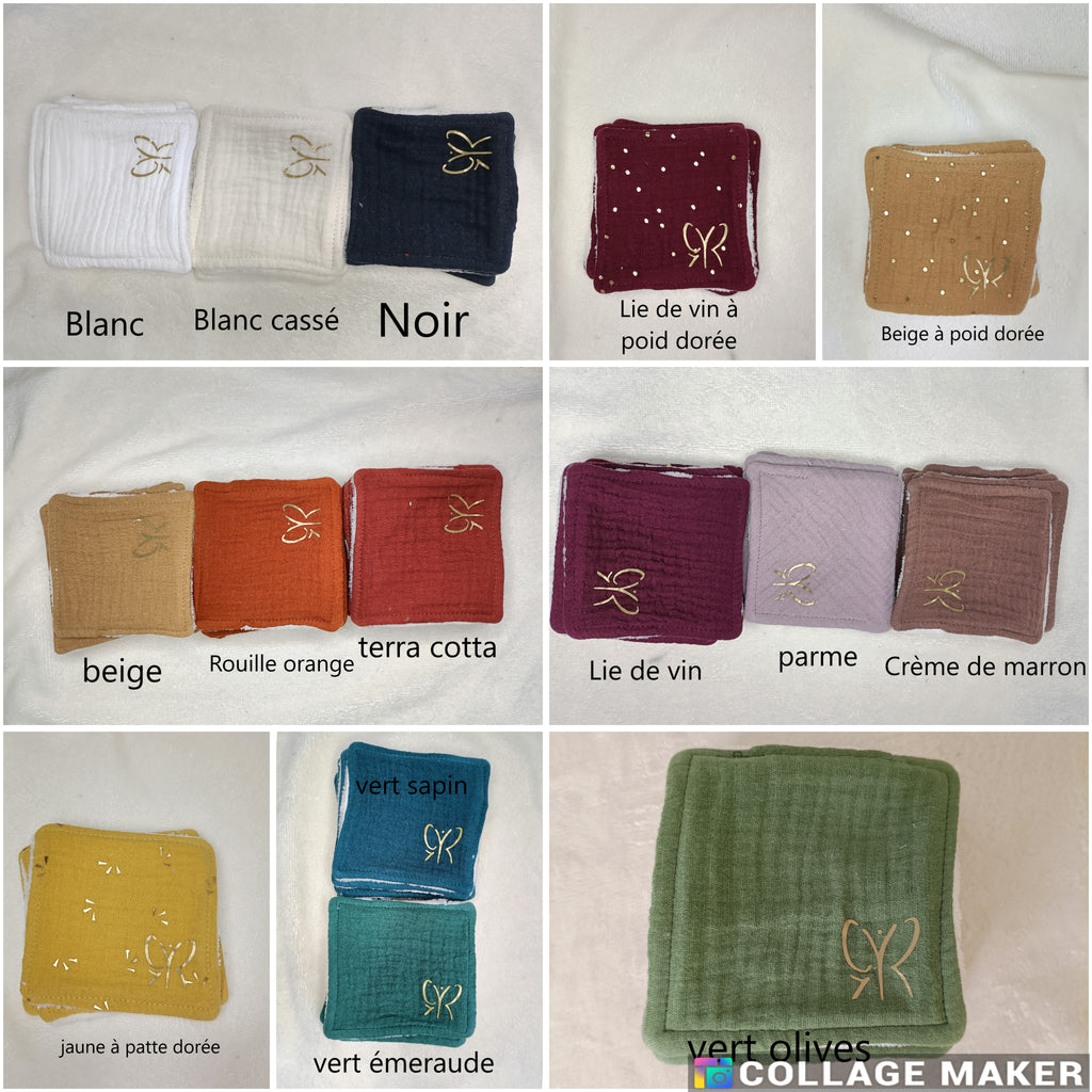 Lingettes Bambou - simple face - carré coton lavable - zéro déchet