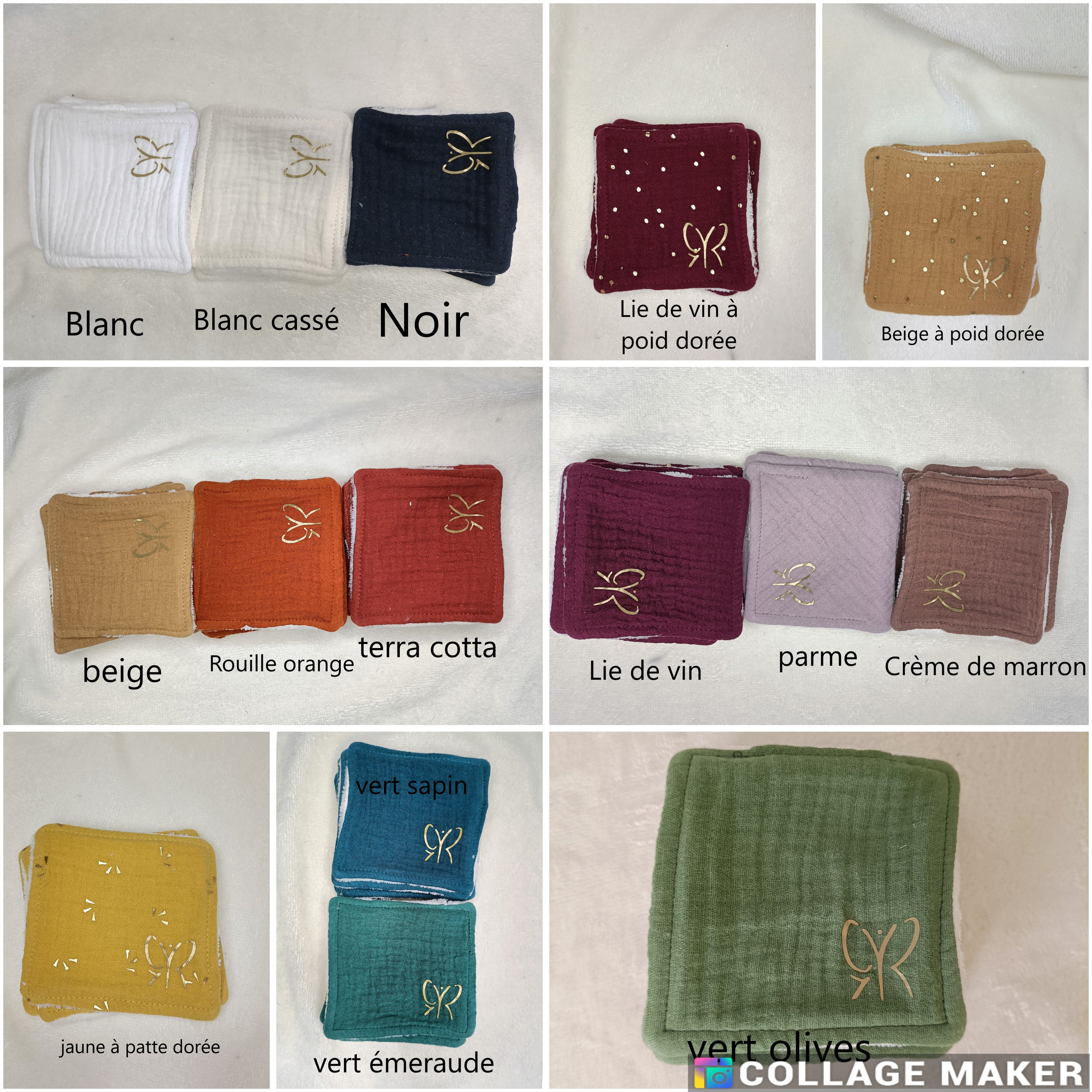 Lingettes Bambou - simple face - carré coton lavable - zéro déchet